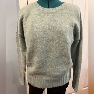Sage green Hartford wool sweater with braid detail